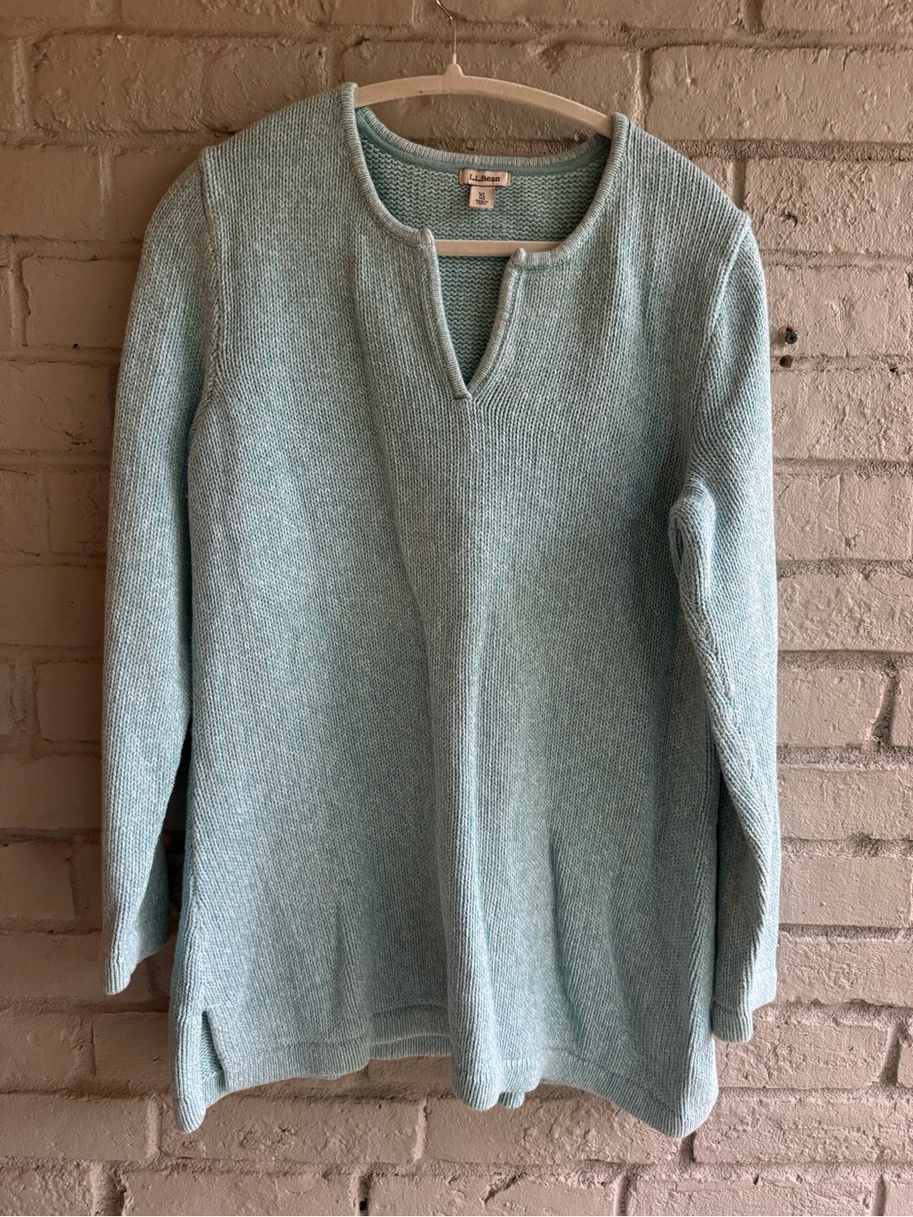 L.L. Bean Women's Pale Blue Crewneck Knit  long sleeve Sweater Sz Xl PRELOVED